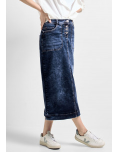 Cecil Denim Skirt Maxi Dark Blue