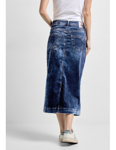 Cecil Denim Skirt Maxi Dark Blue