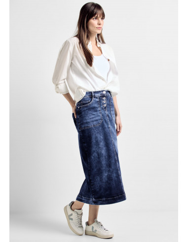 Cecil Denim Skirt Maxi Dark Blue
