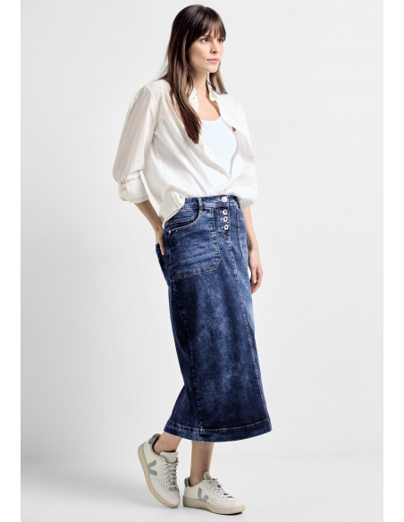 Cecil Denim Skirt Maxi Dark Blue