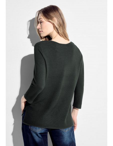 Cecil TOS Structured V-neck Strong Khaki