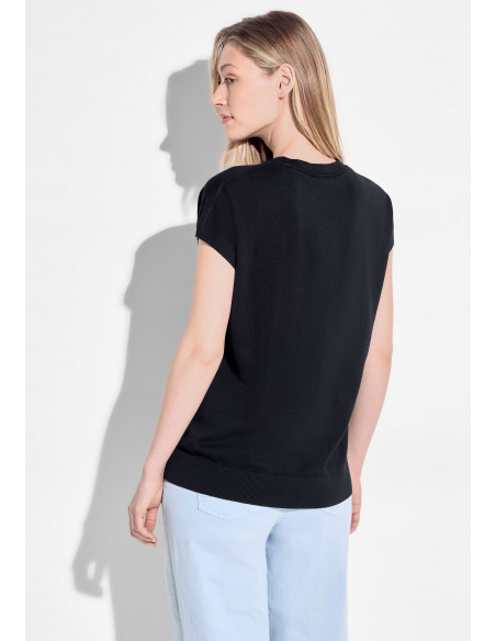 Cecil Split neck sleeveless Pullover Universal blue