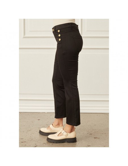 Isay Lido Button Jeans Black