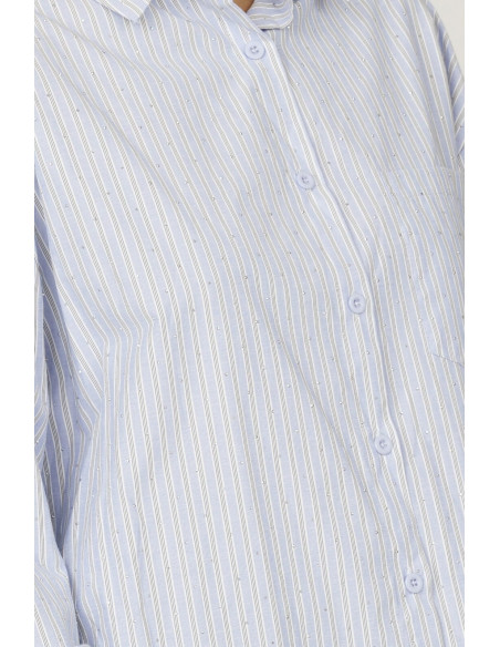 Sisters Point GILMA-SH1 Blå/Vit Skjorta