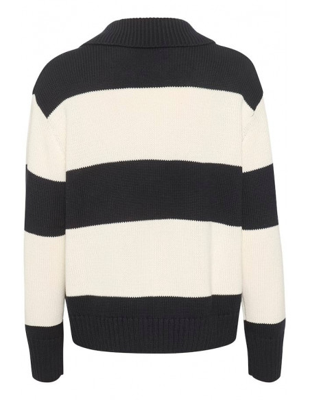 Part Two ElindaPW PU Dark Navy Bold Stripe