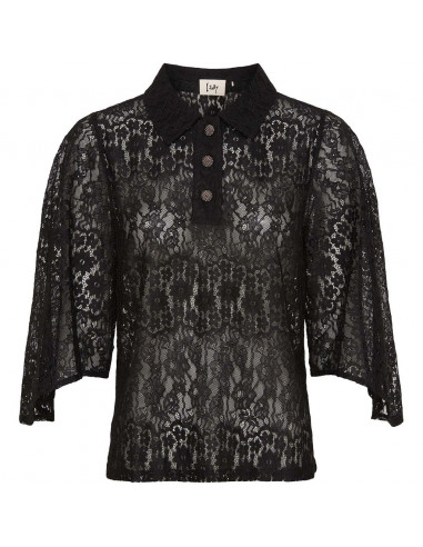 Isay Tara Lace Blouse Black