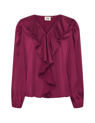 Isay Steff Flounce Blouse Rhododendron