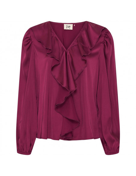 Isay Steff Flounce Blouse Rhododendron