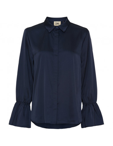 Isay Steff Flounce Shirt Navy