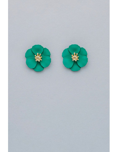 Bow 19 Flower Small Earrings Strong Green