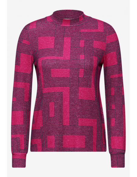 Cecil Cosy Shirt With Two Tone Print Rosa