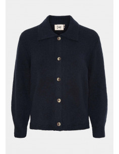 Isay Anna Colar Cardigan Navy Melange