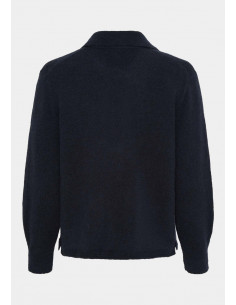 Isay Anna Colar Cardigan Navy Melange 2