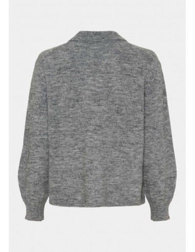 Isay Anna Colar Cardigan Grey Melange