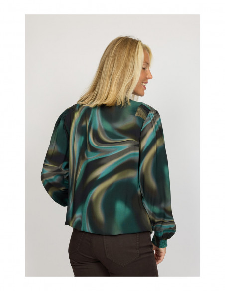 Designed by 2-biz Bevina.AU24 Blouse Green Wave