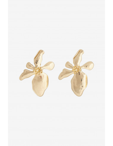 Bow19 Flower Gold Earrings