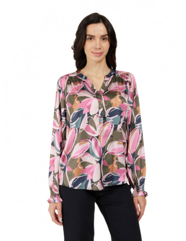 Jensen Blouse Mönstrad Rosa