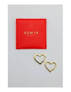 Bow 19 Heart Earrings Gold