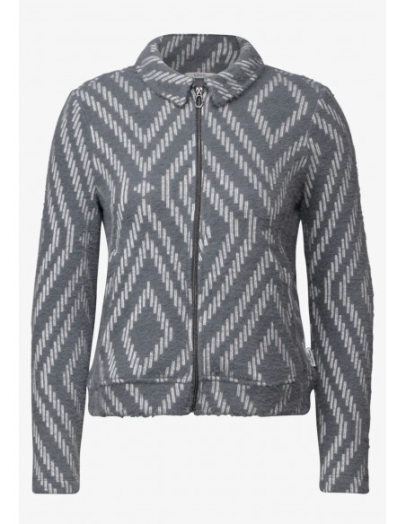 Cecil TOS Feather Yarn Jacquard Jack Platinum Grey 322264