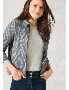 Cecil TOS Feather Yarn Jacquard Jack Platinum Grey 322264 2