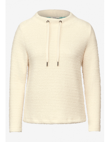 Cecil Solid Feather Yarn T-shirt Raw Sand Beige...