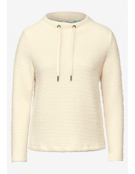 Cecil Solid Feather Yarn T-shirt Raw Sand Beige 322479