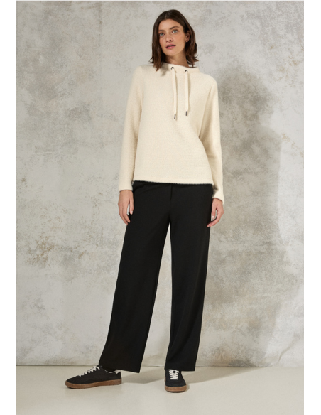 Cecil Solid Feather Yarn T-shirt Raw Sand Beige 322479