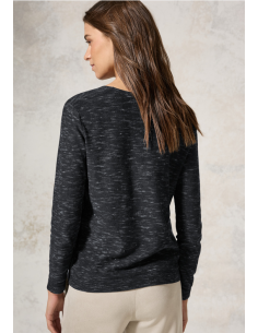 Cecil NOS_Structured V-neck 302767 heather deep Black 2