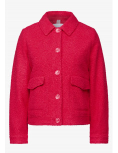 Cecil Curly Fake Wool Jacket Granita Red
