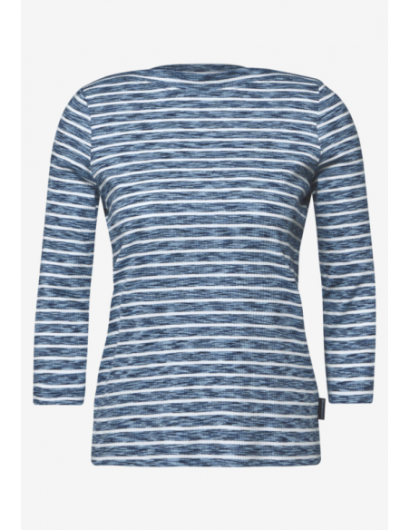 CECIL Striped Melange T-shirt Blue