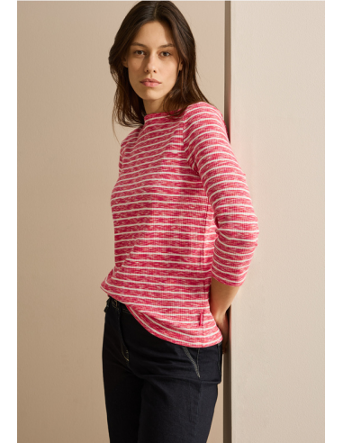 CECIL Striped Melange T-shirt Red