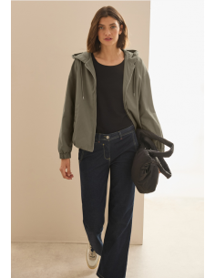 Cecil SET_Cotton-Mix Blouson with Ho 212593 smoky taupe