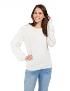 Jensen stickad tröja 218478 krämvit