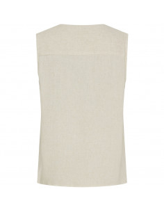 Isay Pearl V-neck Top Beige 2