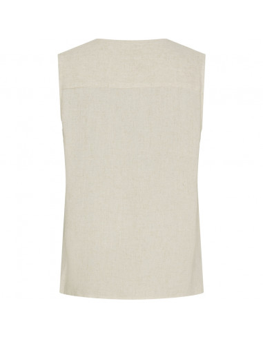 Isay Pearl V-neck Top Beige