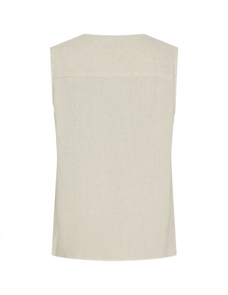 Isay Pearl V-neck Top Beige