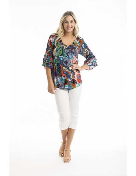 Orientique Cape Verde Top Frill Sleeve