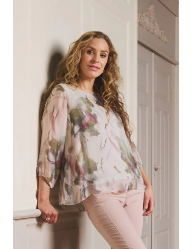 2-biz SASSI Blouse Rose Flower