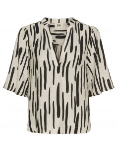 Isay Ane s/s Blouse Black brushstrokes