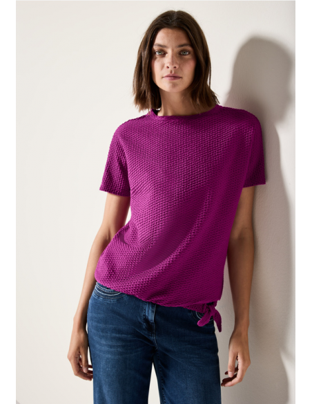 Cecil Solid Structure T-shirt 323112 Anemone Pink