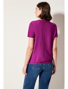 Cecil Solid Structure T-shirt 323112 Anemone Pink 2