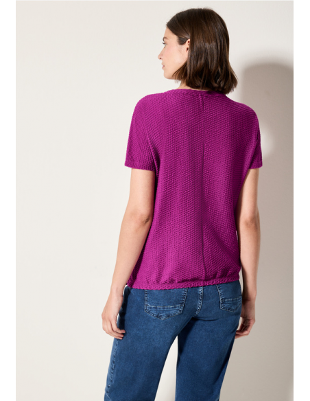 Cecil Solid Structure T-shirt 323112 Anemone Pink