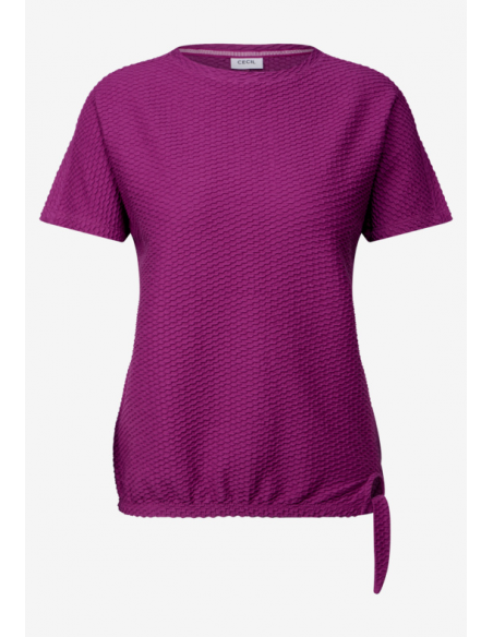Cecil Solid Structure T-shirt 323112 Anemone Pink