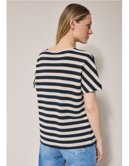 Cecil Striped Structure T-Shirt 323109 Randig