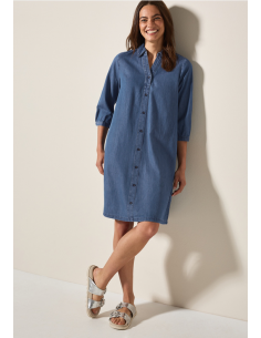 Cecil Denimlook Dress 144429 mid blue wash