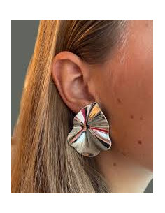 Bow 19 Lip Earrings Silver