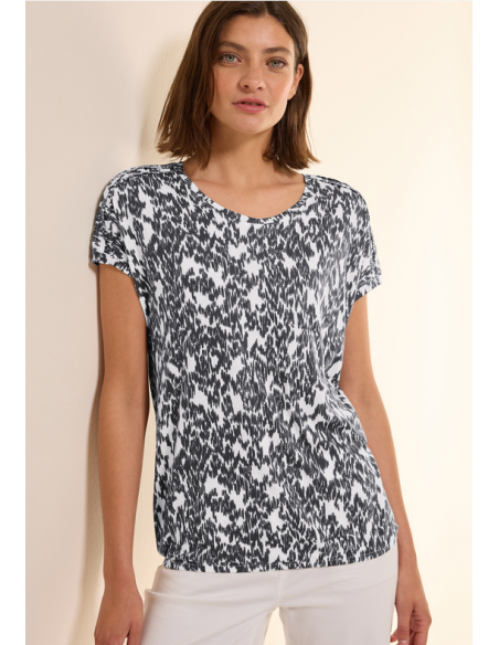 Cecil TOS Minimal AOP Deco Shoulder 323353 Vanilla White