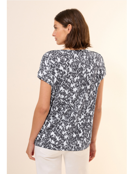 Cecil TOS Minimal AOP Deco Shoulder 323353 Vanilla White