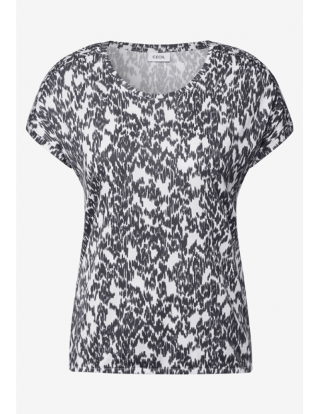 Cecil TOS Minimal AOP Deco Shoulder 323353 Vanilla White