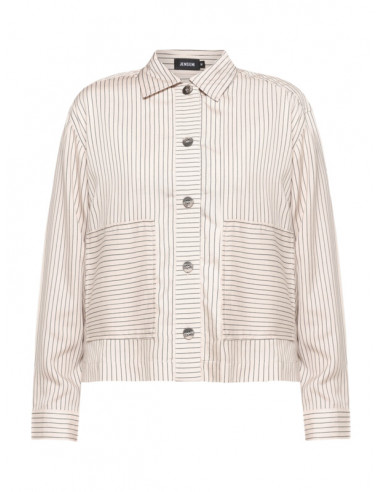 Jensen Shirt 218924 Beige/Randig